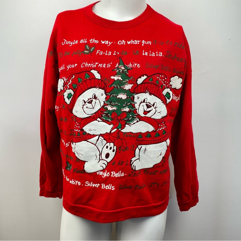 Vintage Retro 90s Nutcracker Holiday Christmas Teddy Bear Sweatshirt M/L